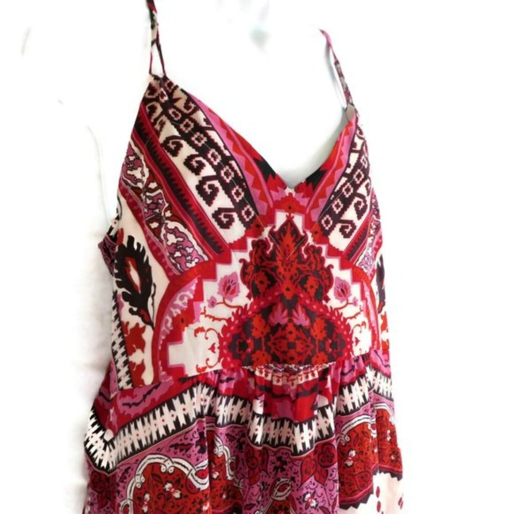 NEW SiLK Hale Bob Tunic Sweetheart Racer Back Cami Hearts Red Black White M